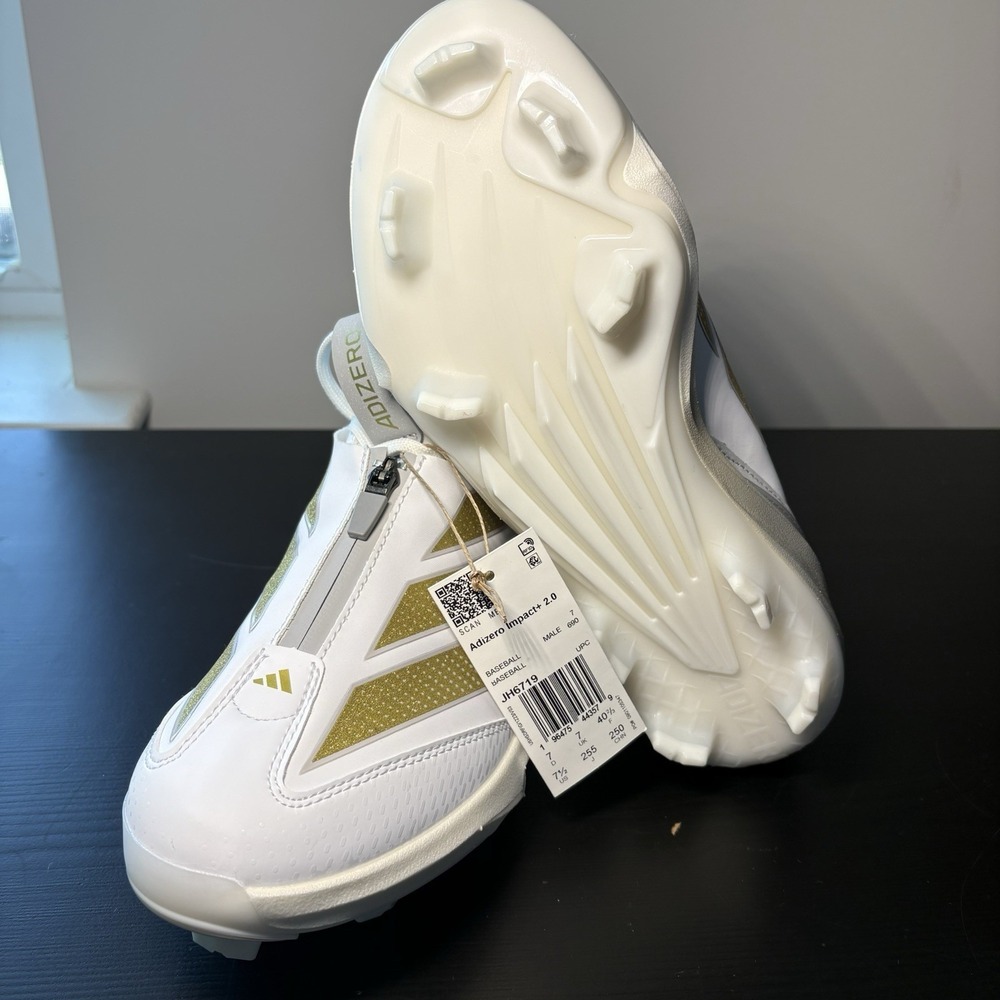 Adidas Adizero Impact+ 2.0 "White Gold" Baseball Cleats - Size 7 Men - Picture 5 of 5
